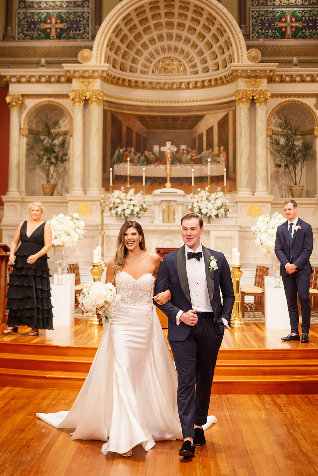 boston church wedding bride groom